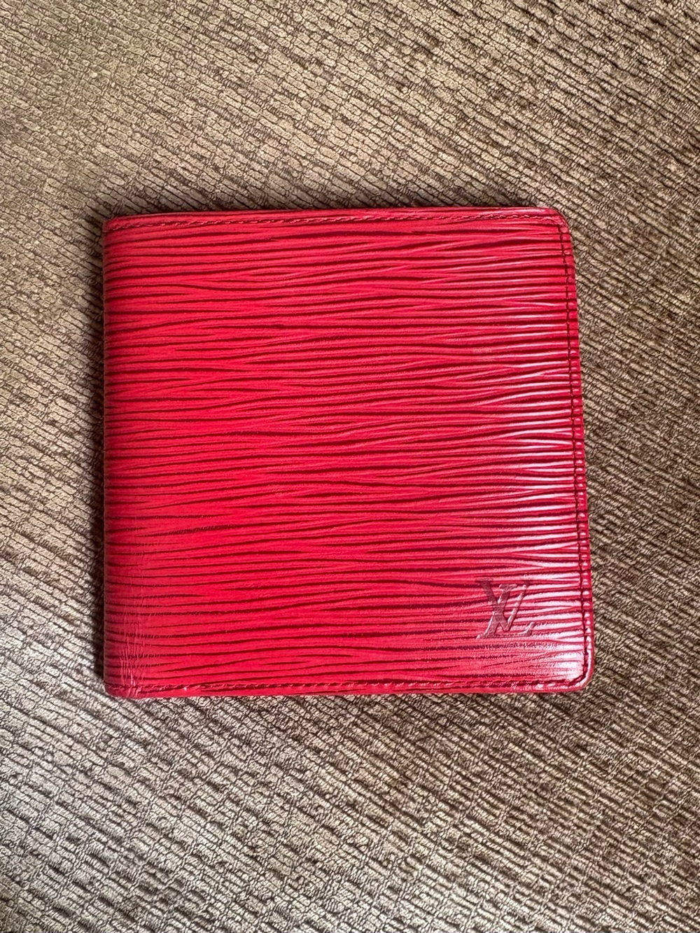 Louis Vuitton Red Epi Leather Bifold Wallet